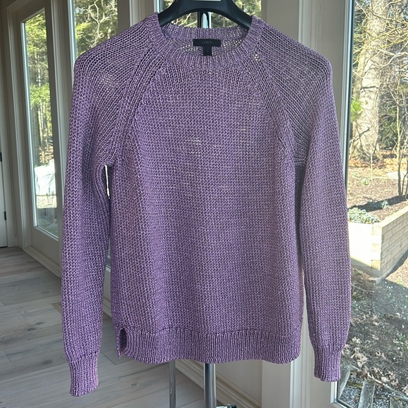 Vintage J.Crew Metallic Knit Lilac Sweater SZ S - Picture 1 of 7